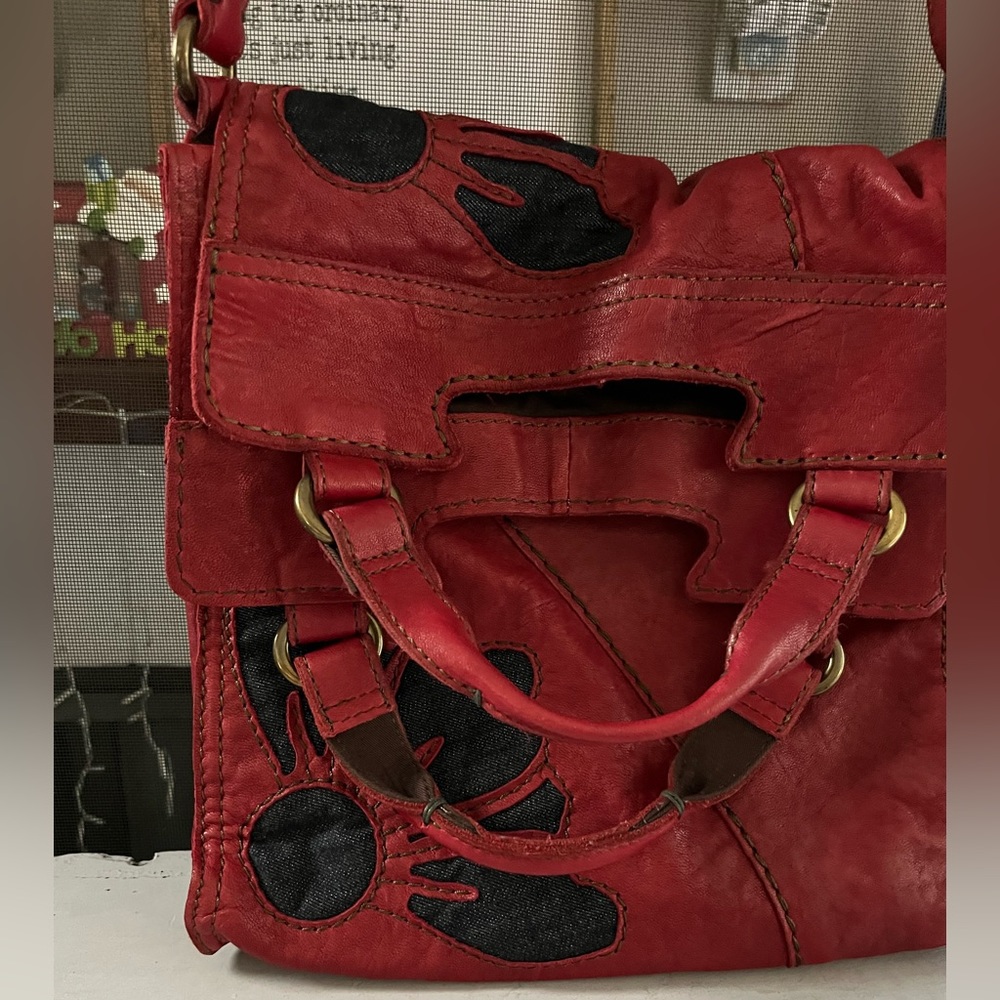Lucky Brand Leather & Denim Handbag